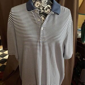 Polo Golf Size XL Mens Shirt Blue Striped 46" Chest 30" Length